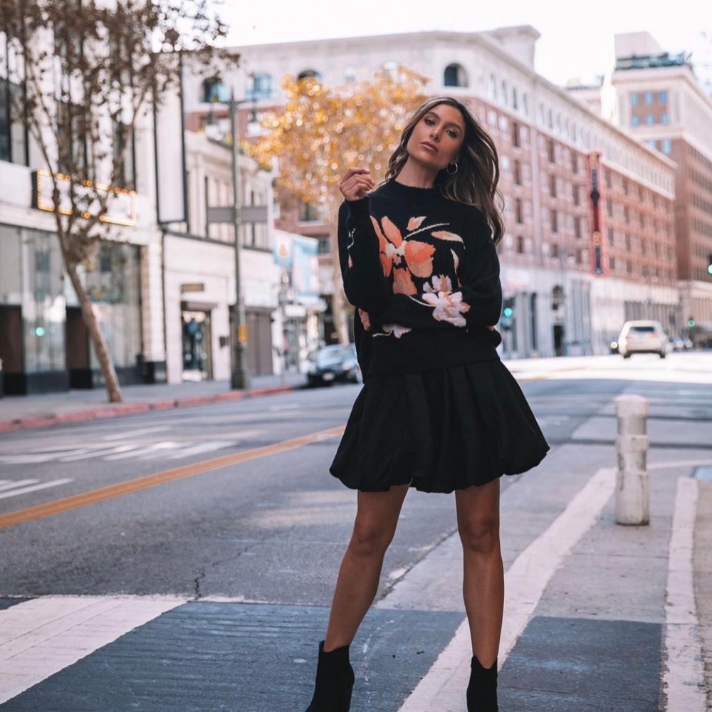 MinkPink Black Floral Sweater - Picture 2 of 6